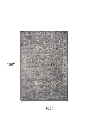 Homeroots 8' X 13' Gray Area Rug  Polypropylene 350270