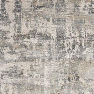 HomeRoots 9' Gray and Tan Abstract Area Rug - Contemporary Design, Durable, Easy Care for High-Traffic Spaces 9' X 13' 350274