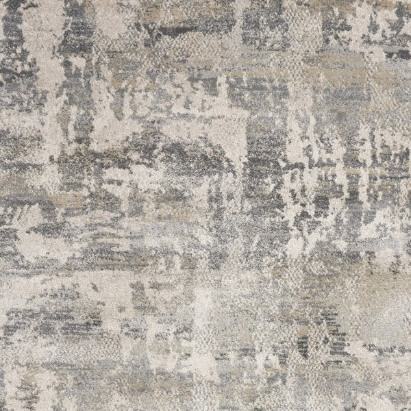 HomeRoots 9' Gray and Tan Abstract Area Rug - Contemporary Design, Durable, Easy Care for High-Traffic Spaces 9' X 13' 350274
