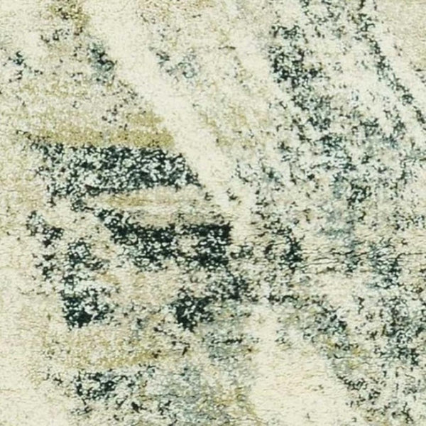 HomeRoots 9' Contemporary Ivory and Gray Abstract Area Rug - Durable, Stain-Resistant, Ideal for High-Traffic Areas 9" x 13" 350275