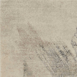 Homeroots 9' X 13' Ivory Grey Machine Woven Abstract Brushstroke Indoor Area Rug  Polypropylene 350275