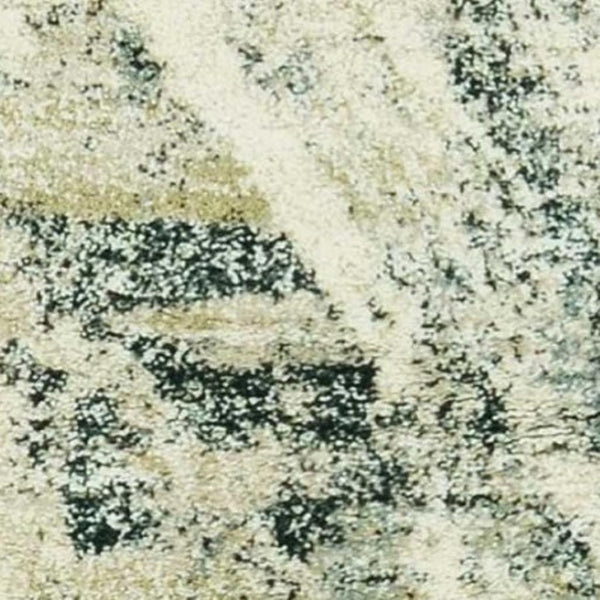 HomeRoots 9' Contemporary Ivory and Gray Abstract Area Rug - Durable, Stain-Resistant, Ideal for High-Traffic Areas 9" x 13" 350275