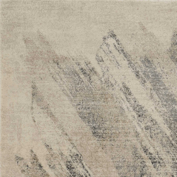 Homeroots 9' X 13' Ivory Grey Machine Woven Abstract Brushstroke Indoor Area Rug  Polypropylene 350275