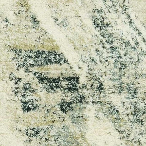 HomeRoots 9' Contemporary Ivory and Gray Abstract Area Rug - Durable, Stain-Resistant, Ideal for High-Traffic Areas 9" x 13" 350275