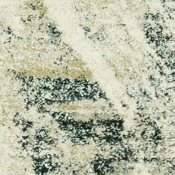 HomeRoots 9' Contemporary Ivory and Gray Abstract Area Rug - Durable, Stain-Resistant, Ideal for High-Traffic Areas 9" x 13" 350275