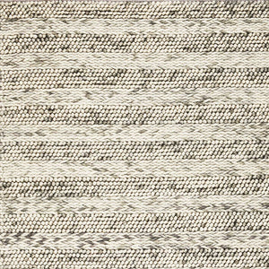 HomeRoots 5' Hand-Woven Gray and Ivory Wool Striped Area Rug for Timeless Elegance and Cozy Comfort 7' X 9' 350290