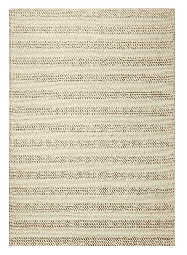 HomeRoots 5' Hand-Woven Ivory and White New Zealand Lambs Wool Area Rug for Stylish Home Décor and Comfort 8' X 10' 350291