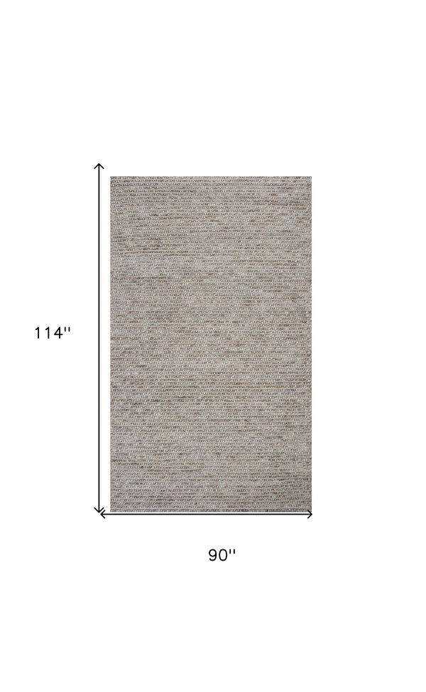 Homeroots 7' X 9'  Wool Natural Area Rug  Wool 350292