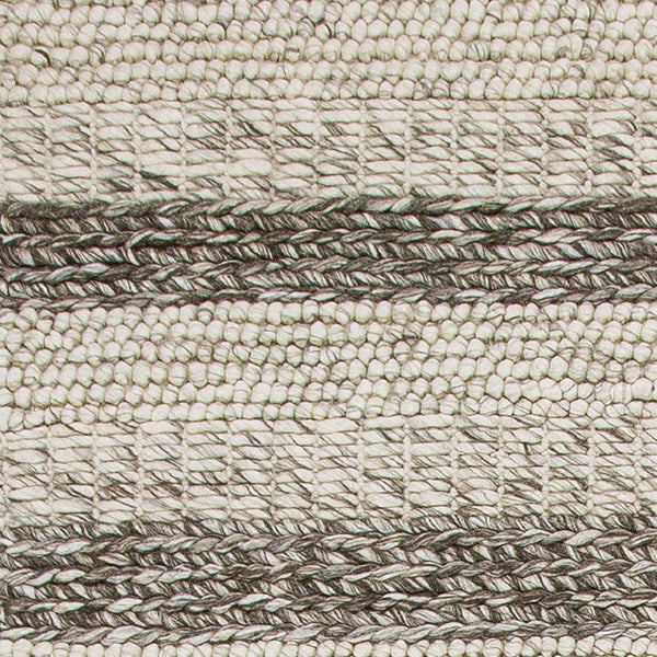 Homeroots 8' X 10' Grey White Hand Woven Knobby Stripes Indoor Area Rug  Wool 350293
