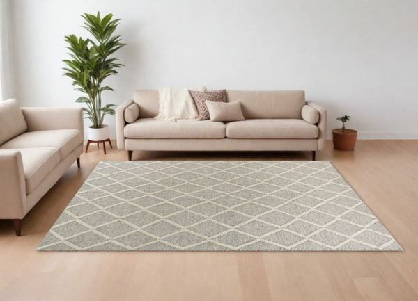 Homeroots 7' X 9'  Wool Grey Area Rug  Wool 350294