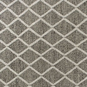 Homeroots 8' X 10' Dark Grey Hand Woven Diamond Pattern Indoor Area Rug  Wool 350295