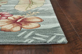 Homeroots 8' X 11' Seafoam Green Machine Woven Tropical Plants Indoor Area Rug  Polyester 350302