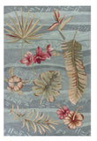 Homeroots 8' X 11' Seafoam Green Machine Woven Tropical Plants Indoor Area Rug  Polyester 350302