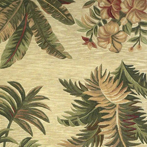 Homeroots 8' X 10' Ivory Wool Tropical Botanical Hand Tufted Area Rug  Wool 350314