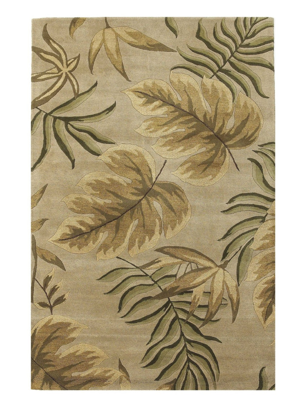 HomeRoots 8' Hand-Tufted Wool Area Rug with Botanical Leaves Design for Comfort and Style in Your Home 8' X 11' 350334