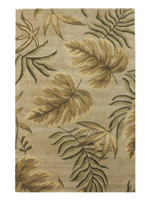 HomeRoots 8' Hand-Tufted Wool Area Rug with Botanical Leaves Design for Comfort and Style in Your Home 8' X 11' 350334