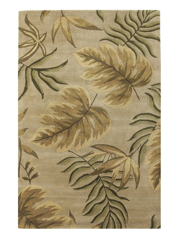 HomeRoots 8' Hand-Tufted Wool Area Rug with Botanical Leaves Design for Comfort and Style in Your Home 8' X 11' 350334