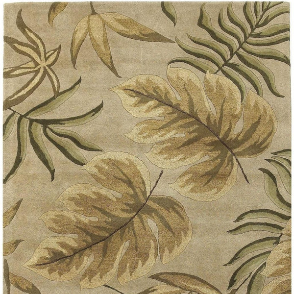 HomeRoots 8' Hand-Tufted Wool Area Rug with Botanical Leaves Design for Comfort and Style in Your Home 8' X 11' 350334