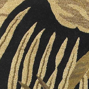 HomeRoots 8' Handcrafted Wool Botanical Leaves Area Rug in Black, Beige & Brown – Perfect for Any Room Decor 8' X 11' 350336