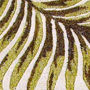 HomeRoots 5' Natural Green and Brown Wool Botanical Leaves Hand-Tufted Area Rug for Cozy Modern Spaces 8' X 11' 350338