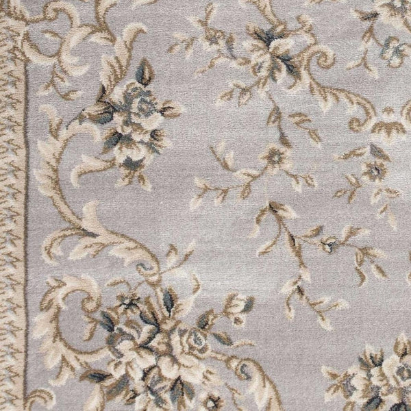 HomeRoots 9' Timeless Light Gray Floral Medallion Area Rug - Durable, Stain-Resistant Design for High-Traffic Areas 9' X 12' 350364