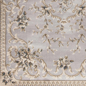HomeRoots 9' Timeless Light Gray Floral Medallion Area Rug - Durable, Stain-Resistant Design for High-Traffic Areas 9' X 12' 350364