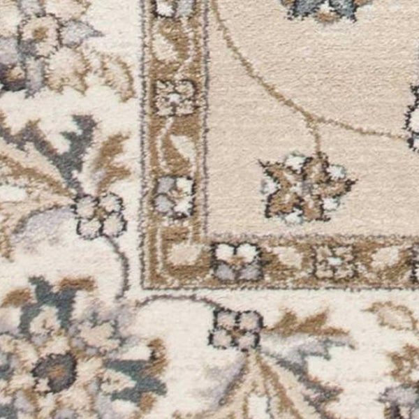 HomeRoots 9' Elegant Beige and Ivory Floral Medallion Area Rug – Timeless Design for Classic Living Spaces 9' X 12' 350367