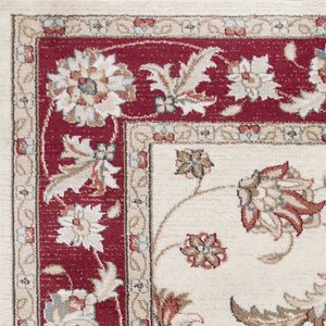 HomeRoots 9' Red Floral Medallion Area Rug – Timeless Style for Living Rooms, Soft Underfoot and Easy Care 9' X 12' 350369