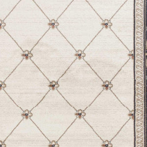 HomeRoots 9' Elegant Ivory and Gray Floral Area Rug - Durable, Stain-Resistant Design for High-Traffic Spaces 9' X 12' 350370
