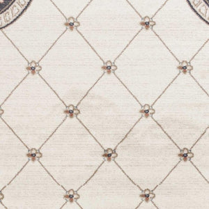 HomeRoots 9' Elegant Ivory and Gray Floral Area Rug - Durable, Stain-Resistant Design for High-Traffic Spaces 9' X 12' 350370