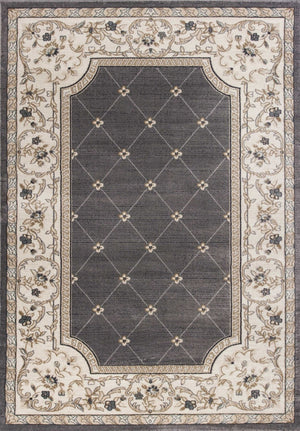HomeRoots 9' Gray and Ivory Floral Area Rug - Timeless Elegance and Durability for Your Living Space Decor 9' X 12' 350371