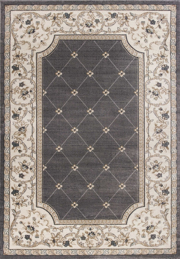 HomeRoots 9' Gray and Ivory Floral Area Rug - Timeless Elegance and Durability for Your Living Space Decor 9' X 12' 350371