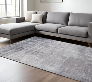 HomeRoots 5' Slate Gray and Dark Gray Abstract Hand Loomed Area Rug – Contemporary Elegance for Your Space 8' X 10' 350410