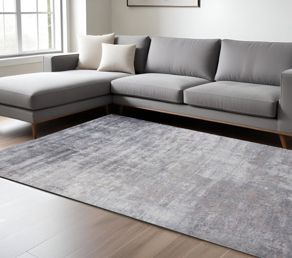 HomeRoots 5' Slate Gray and Dark Gray Abstract Hand Loomed Area Rug – Contemporary Elegance for Your Space 8' X 10' 350410