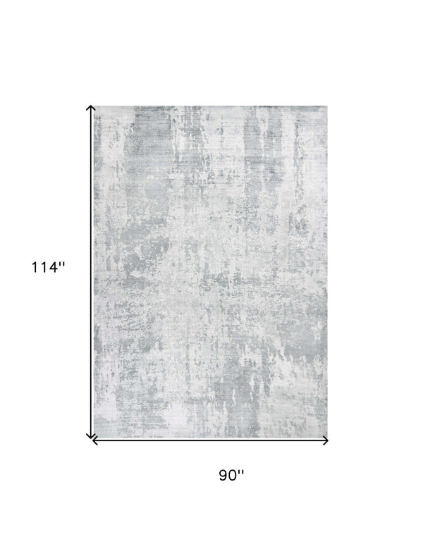 HomeRoots 5' Modern Abstract Hand-Loomed Area Rug in Dark and Light Gray – Adds Style and Warmth to Any Space 8' X 10' 350412