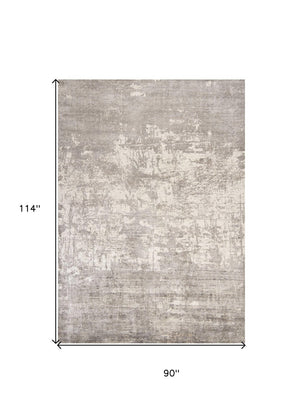 HomeRoots 5' Hand-Loomed Beige and Ivory Abstract Area Rug - Modern Elegance for Your Living Space 7' X 10' 350413