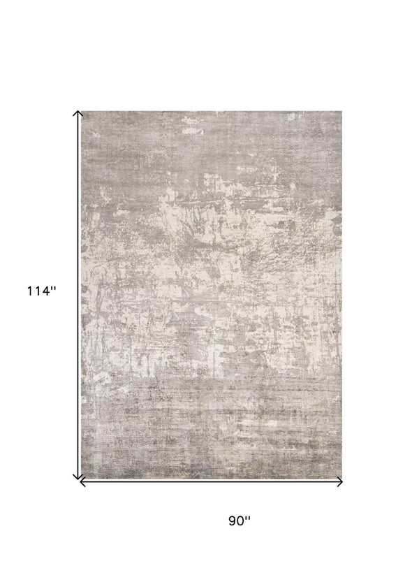HomeRoots 5' Hand-Loomed Beige and Ivory Abstract Area Rug - Modern Elegance for Your Living Space 7' X 10' 350413