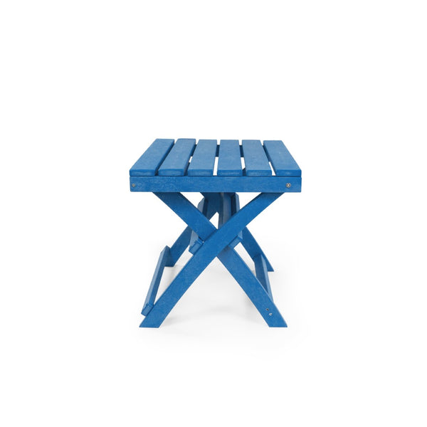 English Elm Seaview Recycled Hdpe Outdoor Folding Side Table Uv Resistant Patio Deck Use Blue B2745P409720