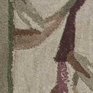 HomeRoots 9' Hand-Tufted Wool Area Rug with Botanical Leaves in Ivory, Green, and Brown for Cozy Living Spaces 9' X 12' 350432