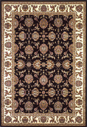 Homeroots 10' X 13' Black Ivory Machine Woven Floral Traditional Indoor Area Rug  Polypropylene 350464