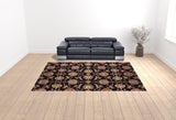 Homeroots 10' X 13' Black Ivory Machine Woven Floral Traditional Indoor Area Rug  Polypropylene 350464