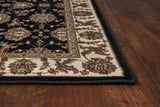 Homeroots 10' X 13' Black Ivory Machine Woven Floral Traditional Indoor Area Rug  Polypropylene 350464