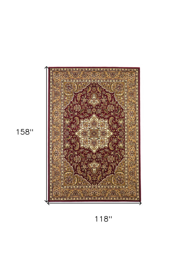 Homeroots 9' X 13'  Polypropylene Red Or  Beige Area Rug  Polypropylene 350467