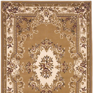 Homeroots 9' X 13' Beige And Ivory Area Rug  Polypropylene 350477
