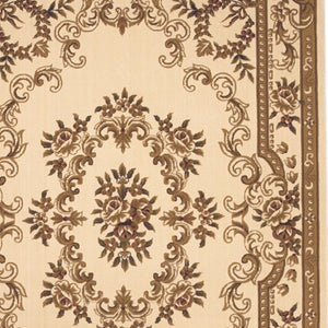 HomeRoots 8' Timeless Beige and Brown Floral Medallion Area Rug - Durable, Elegant, Perfect for High Traffic Areas 9' X 13' 350479