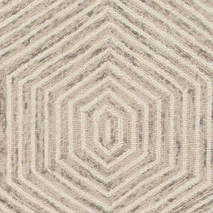 HomeRoots 9' Sand Beige Wool Geometric Hand-Tufted Area Rug for Modern Elegance in Living Spaces & Bedrooms 9' X 12' 350502