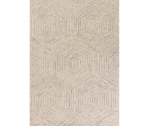 Homeroots 9' X 12' Sand Beige Wool Geometric Hand Tufted Area Rug  Wool 350502
