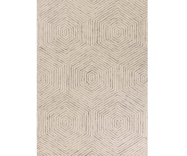 Homeroots 9' X 12' Sand Beige Wool Geometric Hand Tufted Area Rug  Wool 350502