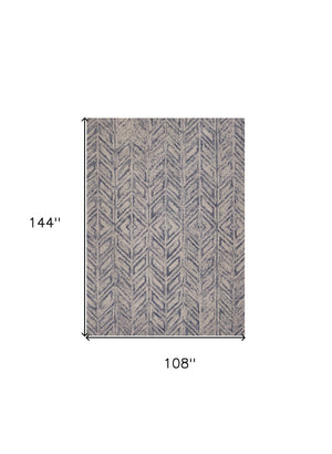 Homeroots 9' X 12' Blue Wool Hand Tufted Area Rug  Wool 350503