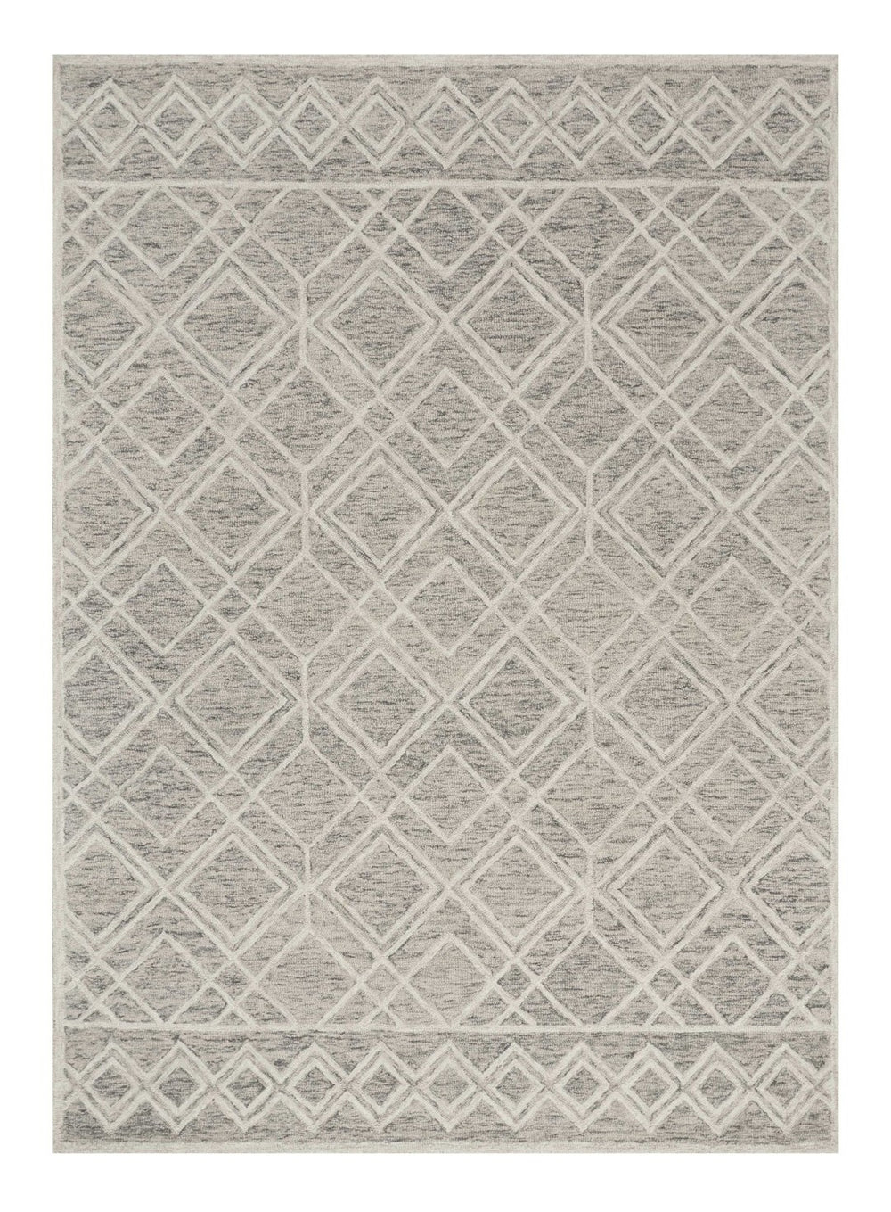 HomeRoots 9' Hand-Tufted Wool Area Rug in Sand Beige & Ivory – Modern Geometric Design for Elegant Spaces 9' X 12' 350504